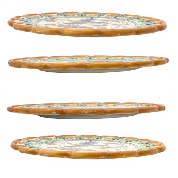 Antique Italian Majolica Wall Plates Renaissance Raffaellesco Dragons Italy 3pcs - Picture 12 of 14